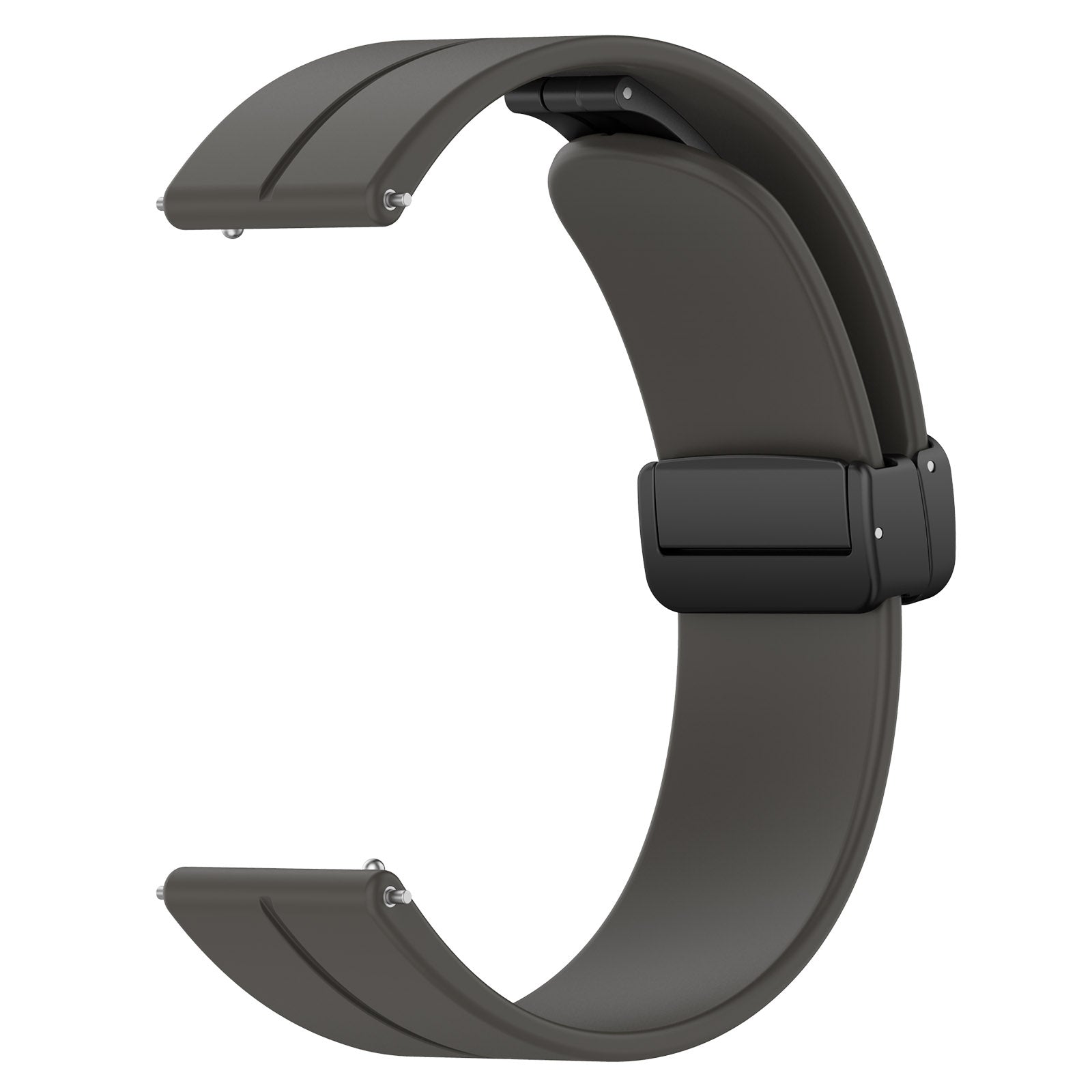 For Huawei / Samsung Universal 22mm Smartwatch Strap Magnetic Folding Buckle Silicone Band - Grey