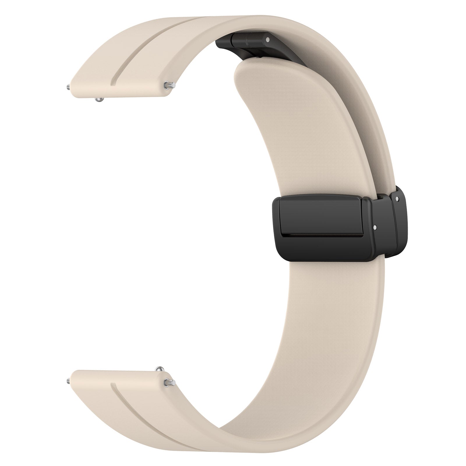 For Huawei / Samsung Universal 22mm Smartwatch Strap Magnetic Folding Buckle Silicone Band - Starlight