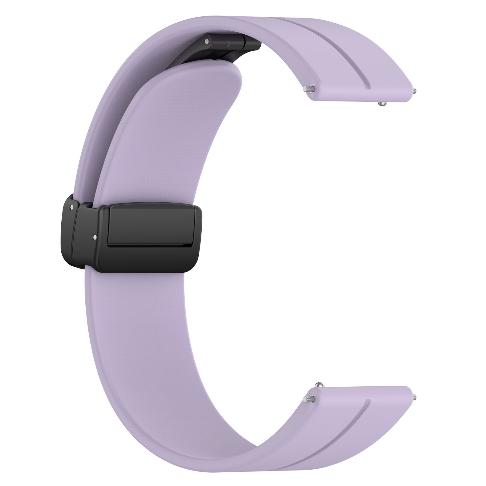 For Huawei / Samsung Universal 22mm Smartwatch Strap Magnetic Folding Buckle Silicone Band - Purple