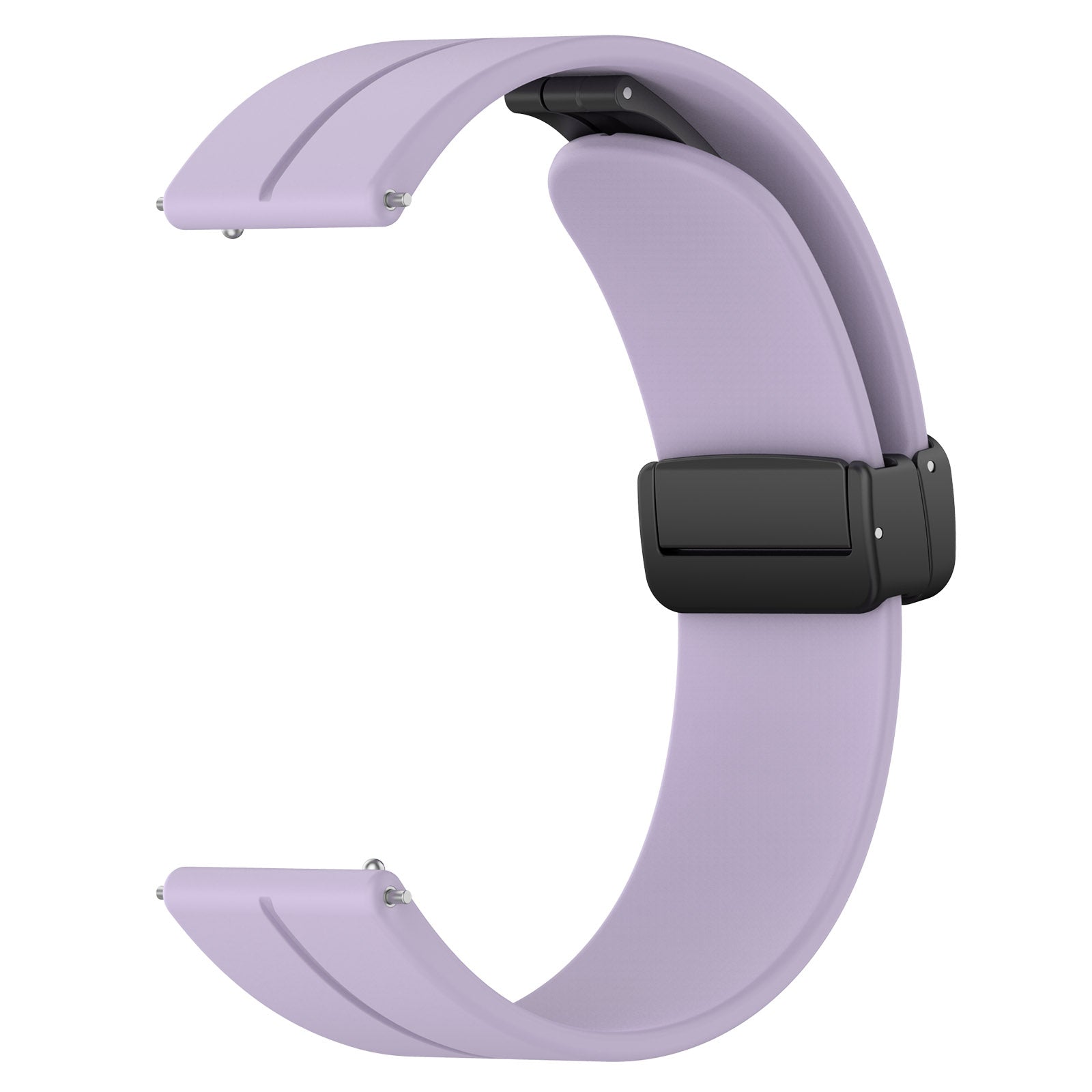 For Huawei / Samsung Universal 22mm Smartwatch Strap Magnetic Folding Buckle Silicone Band - Purple