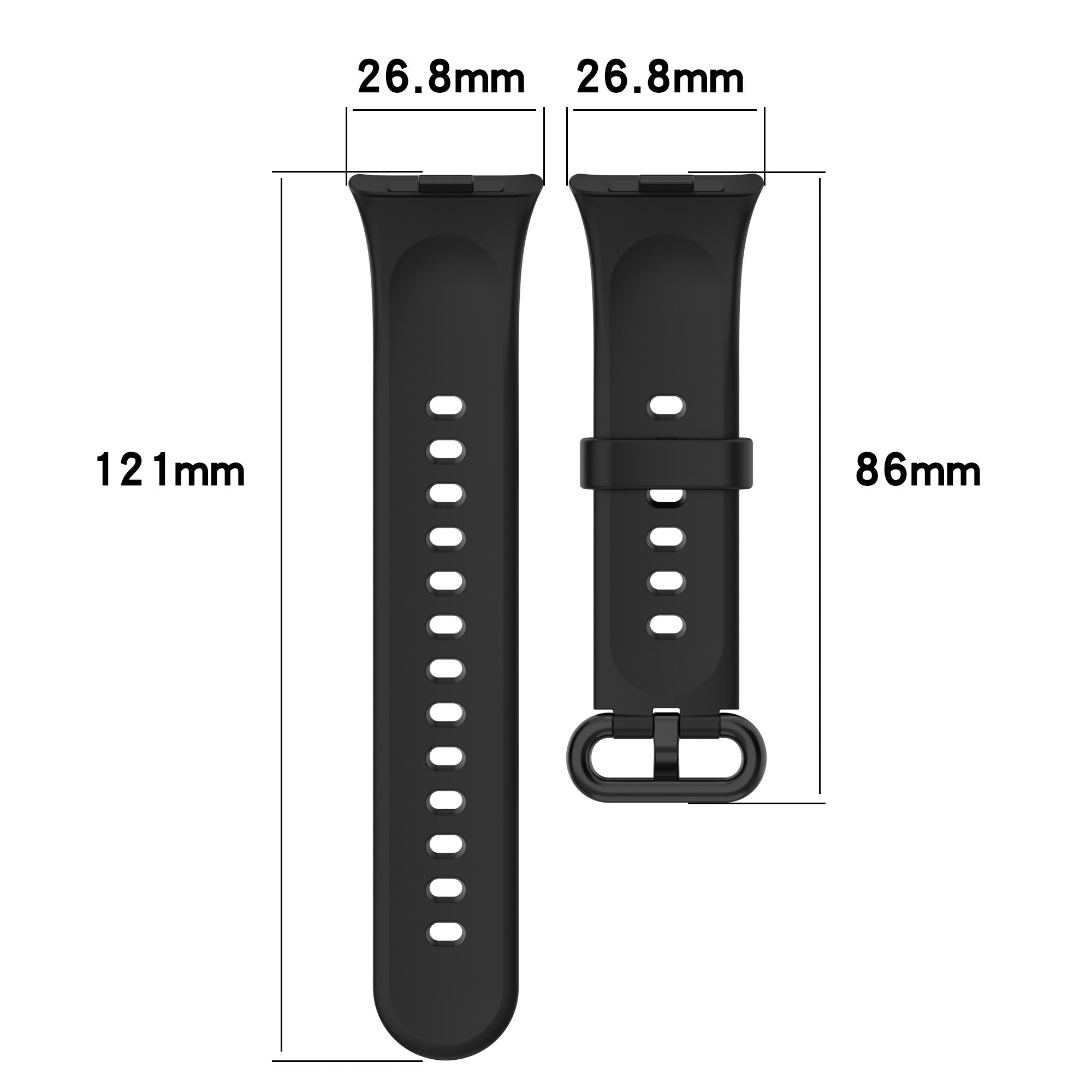 Wrist Band for Xiaomi Redmi Watch 4 Soft Silicone Smartwatch Bracelet Strap - Black