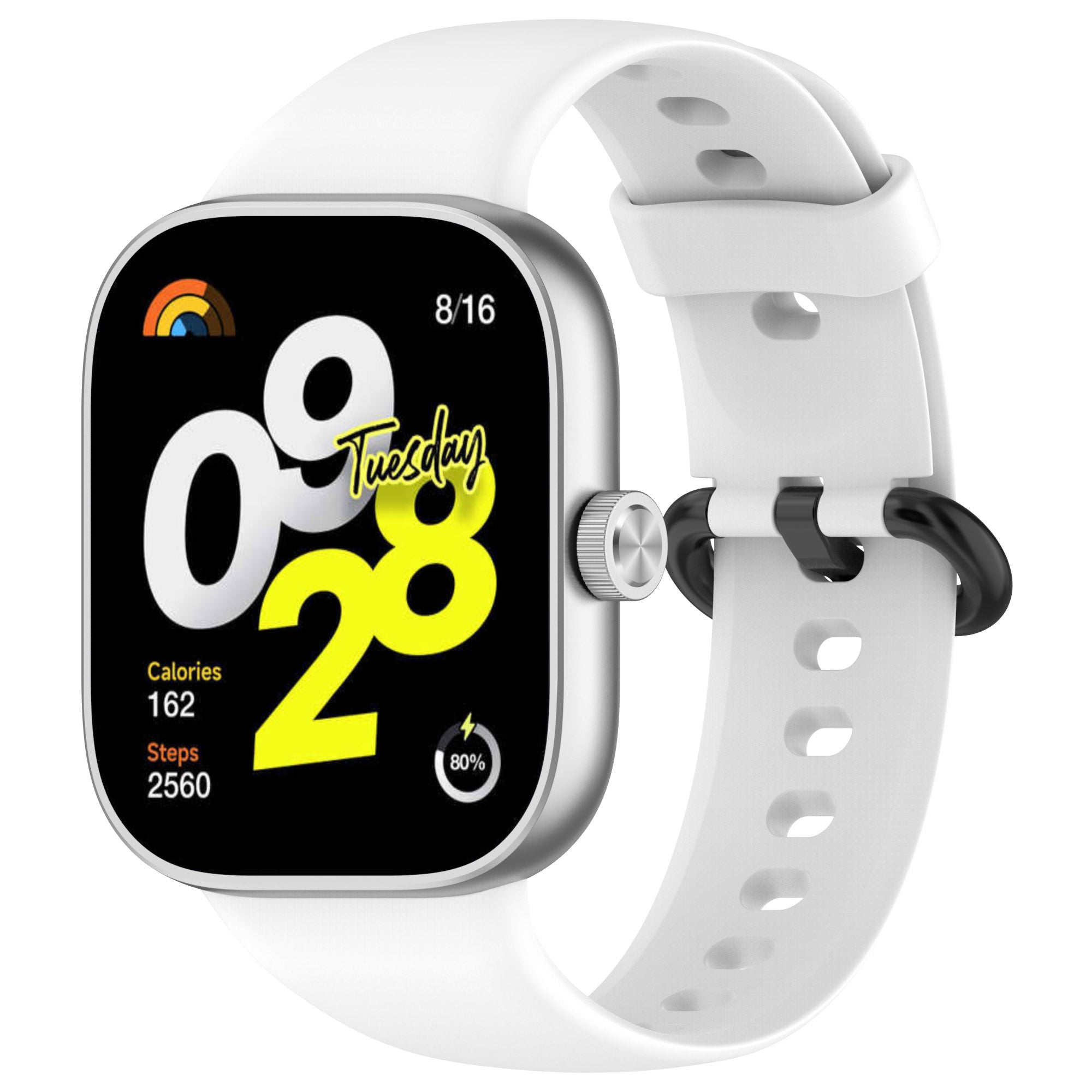 Wrist Band for Xiaomi Redmi Watch 4 Soft Silicone Smartwatch Bracelet Strap - White