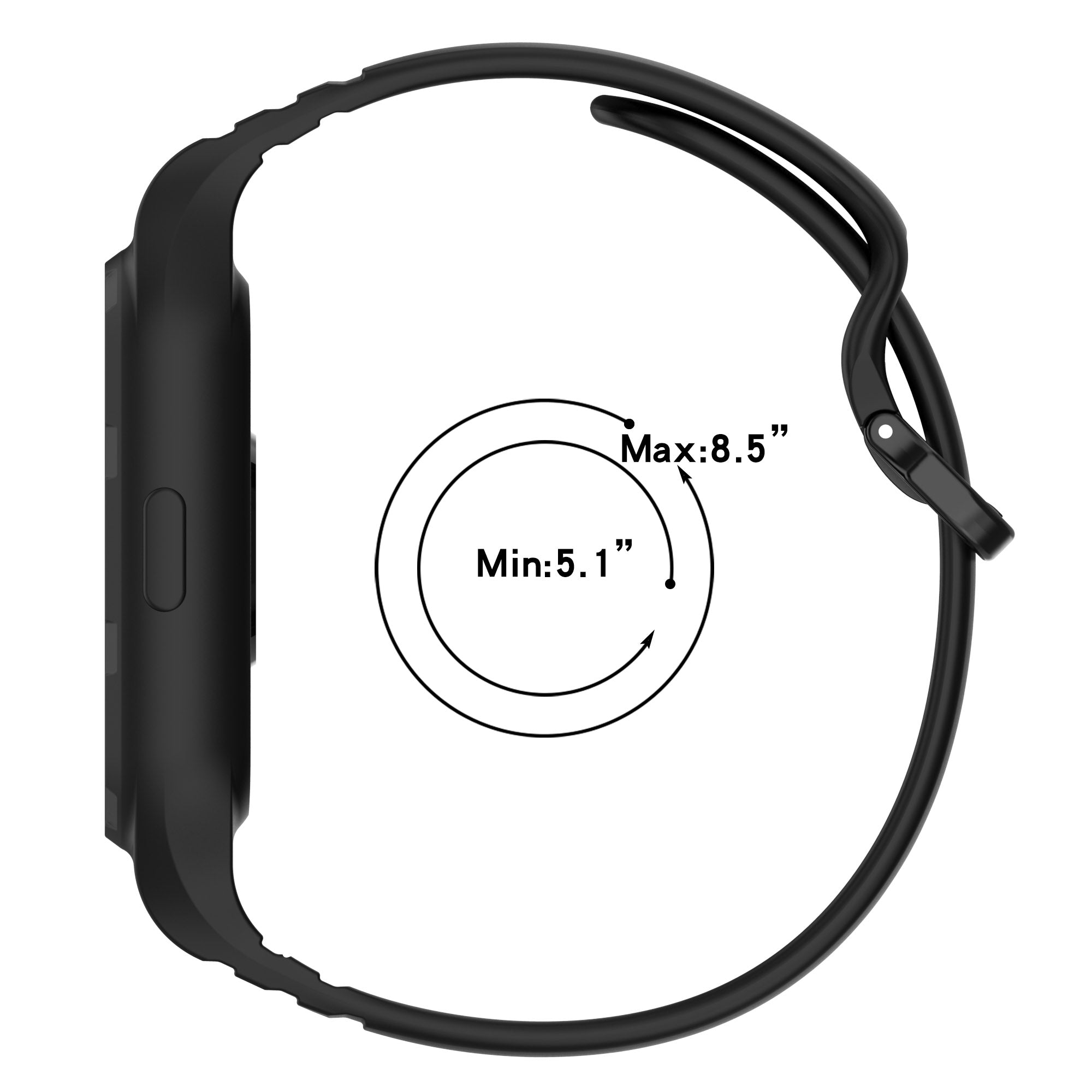 For Xiaomi Smart Band 8 Pro Easily Adjustable Watch Strap Flexible Silicone Wrist Band - Black