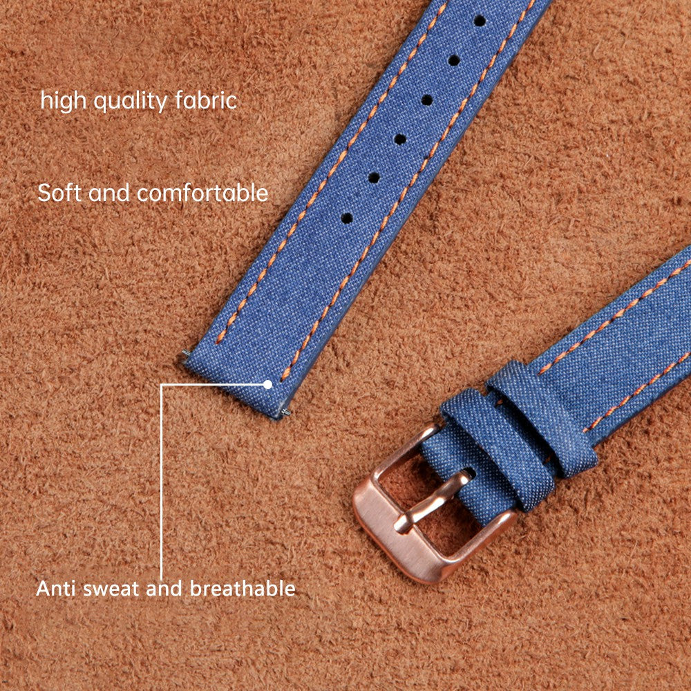 For Garmin Lily 2 Linen Leather Wrist Band Adjustable Watch Strap Replacement - Dark Blue