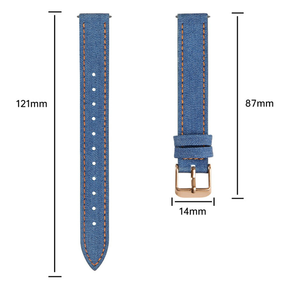 For Garmin Lily 2 Linen Leather Wrist Band Adjustable Watch Strap Replacement - Dark Blue