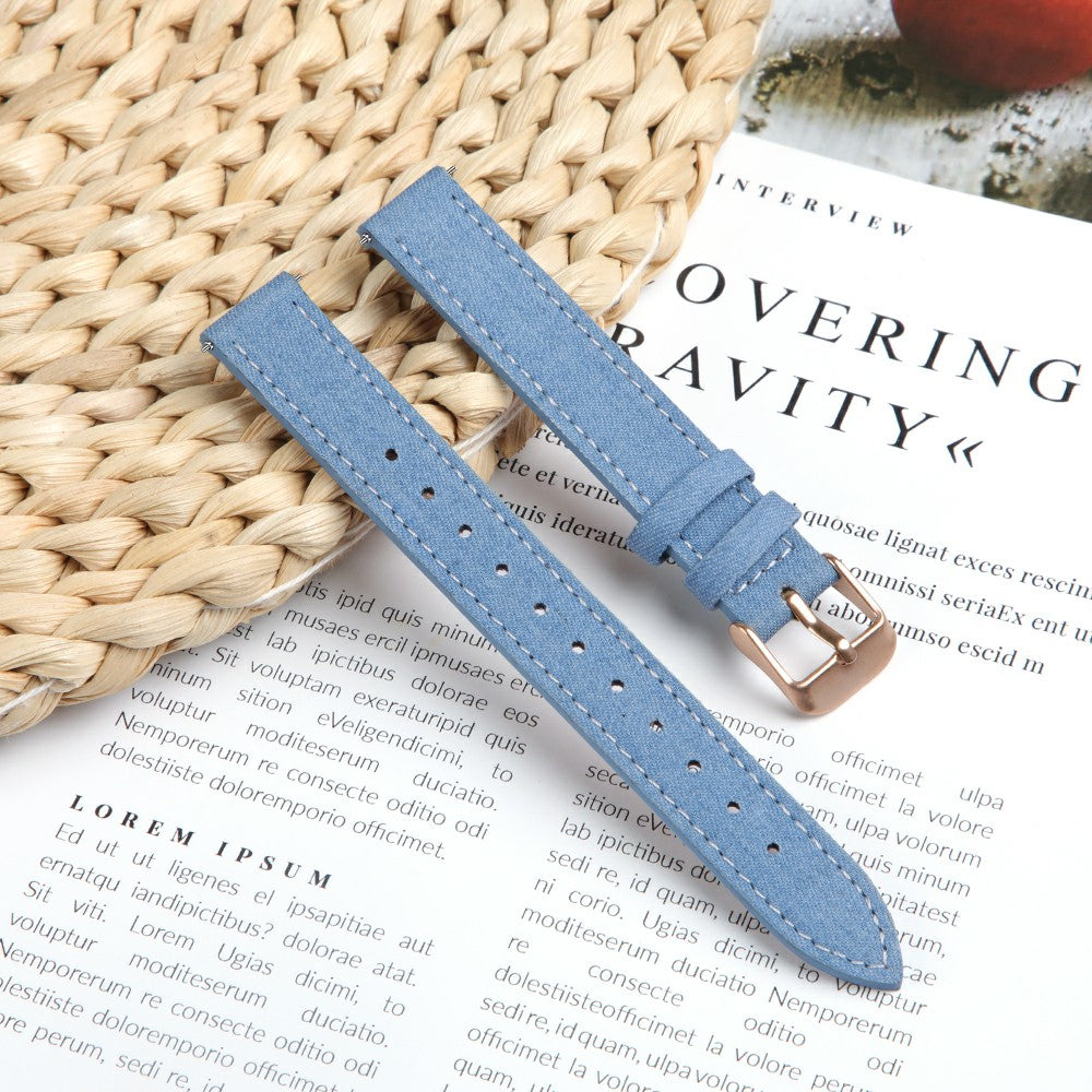 For Garmin Lily 2 Linen Leather Wrist Band Adjustable Watch Strap Replacement - Baby Blue