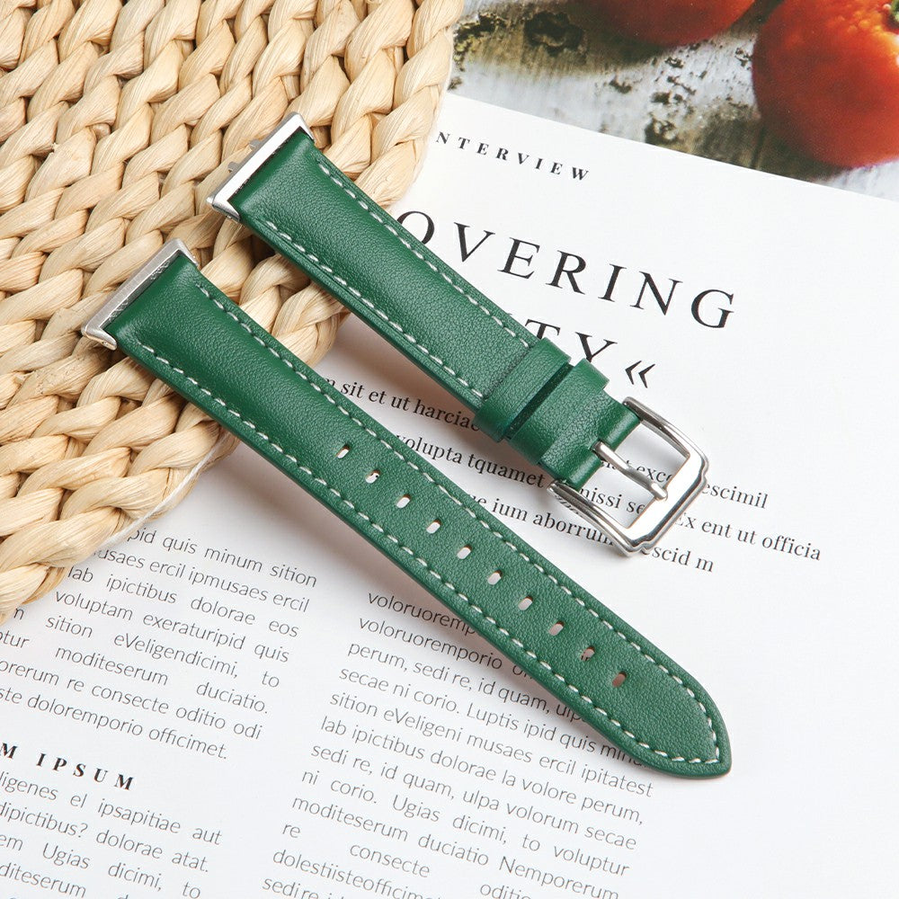 For Honor Band 9 Replacement Strap Genuine Cow Leather Watch Band - Green