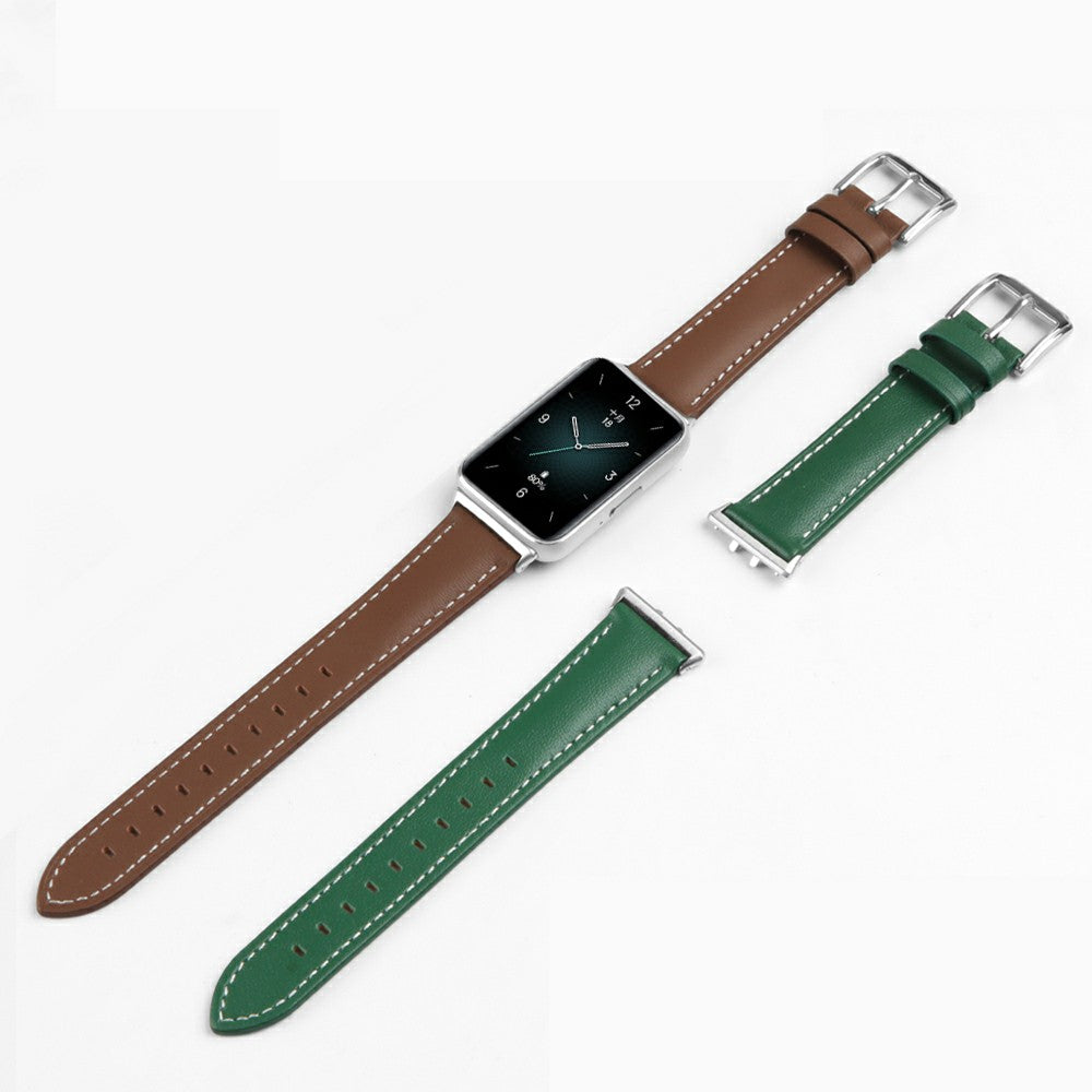 For Honor Band 9 Replacement Strap Genuine Cow Leather Watch Band - Green