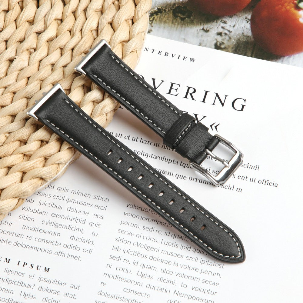 For Honor Band 9 Replacement Strap Genuine Cow Leather Watch Band - Black