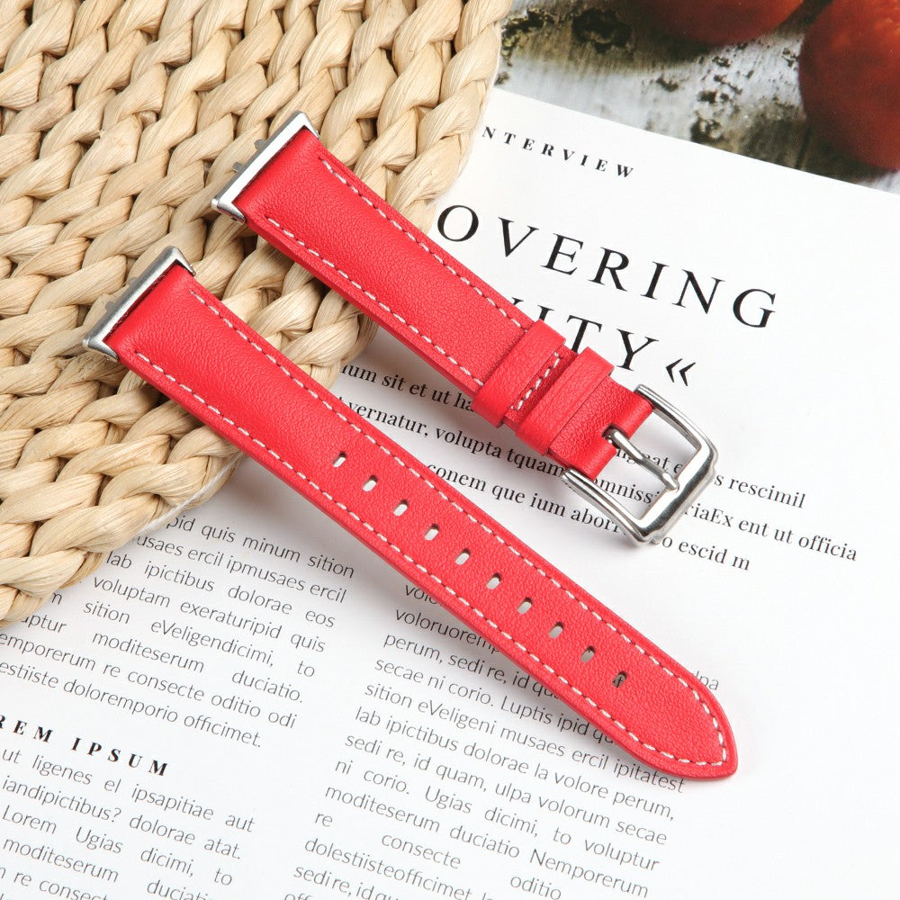 For Honor Band 9 Replacement Strap Genuine Cow Leather Watch Band - Red