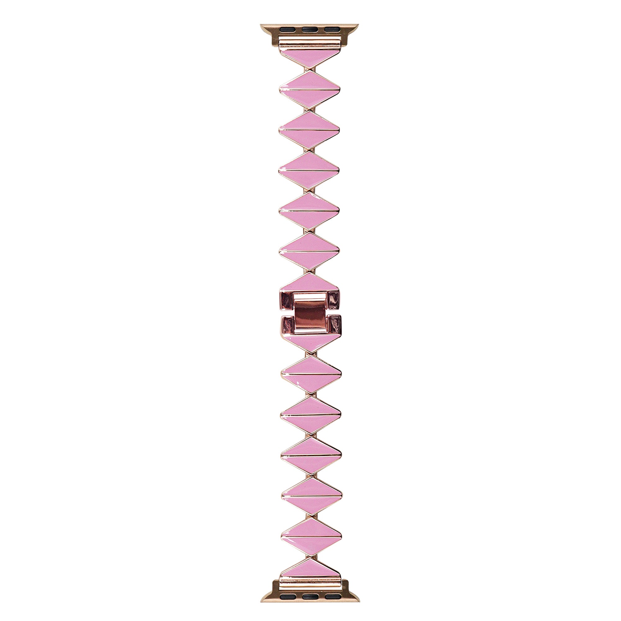 For Apple Watch Series 9 8 7 41mm / 6 5 4 SE (2022) SE (2023) SE 40mm / 3 2 1 38mm Watch Band Zinc Alloy Epoxy Strap - Pink / Rose Gold Buckle