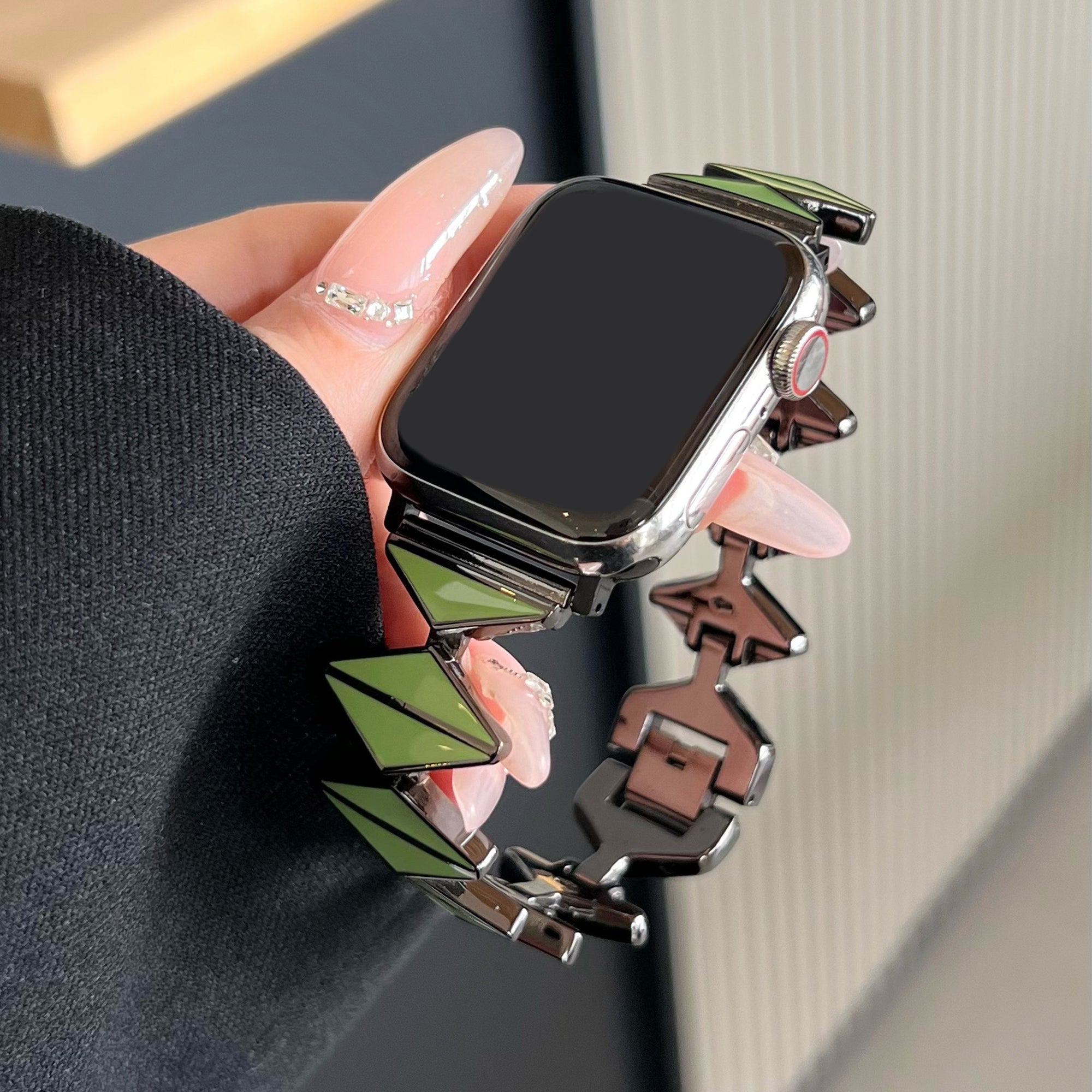 For Apple Watch Series 9 8 7 41mm / 6 5 4 SE (2022) SE (2023) SE 40mm / 3 2 1 38mm Watch Band Zinc Alloy Epoxy Strap - Multi-Color / Black Buckle