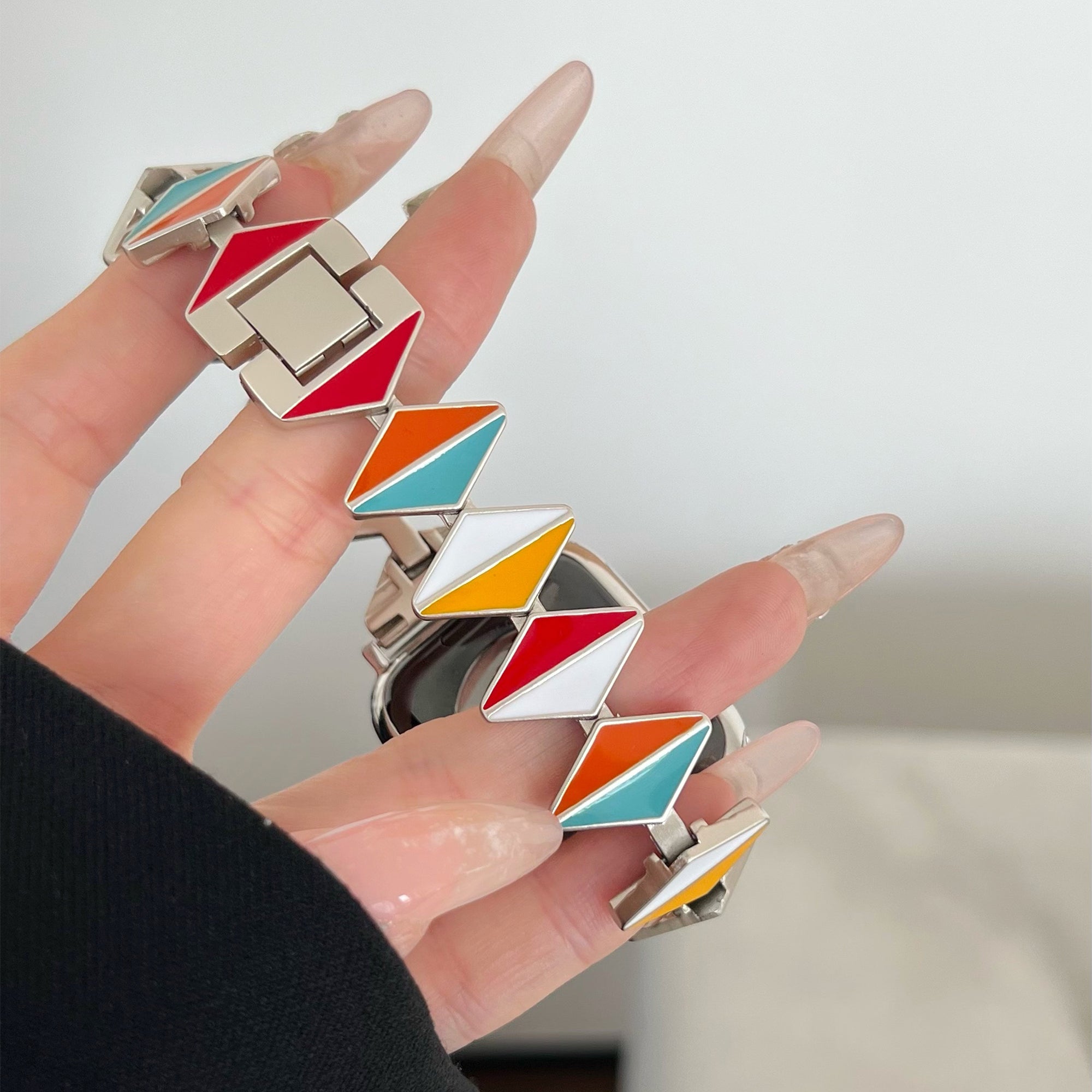 For Apple Watch Series 9 8 7 41mm / 6 5 4 SE (2022) SE (2023) SE 40mm / 3 2 1 38mm Watch Band Zinc Alloy Epoxy Strap - Multi-Color / Starlight Buckle