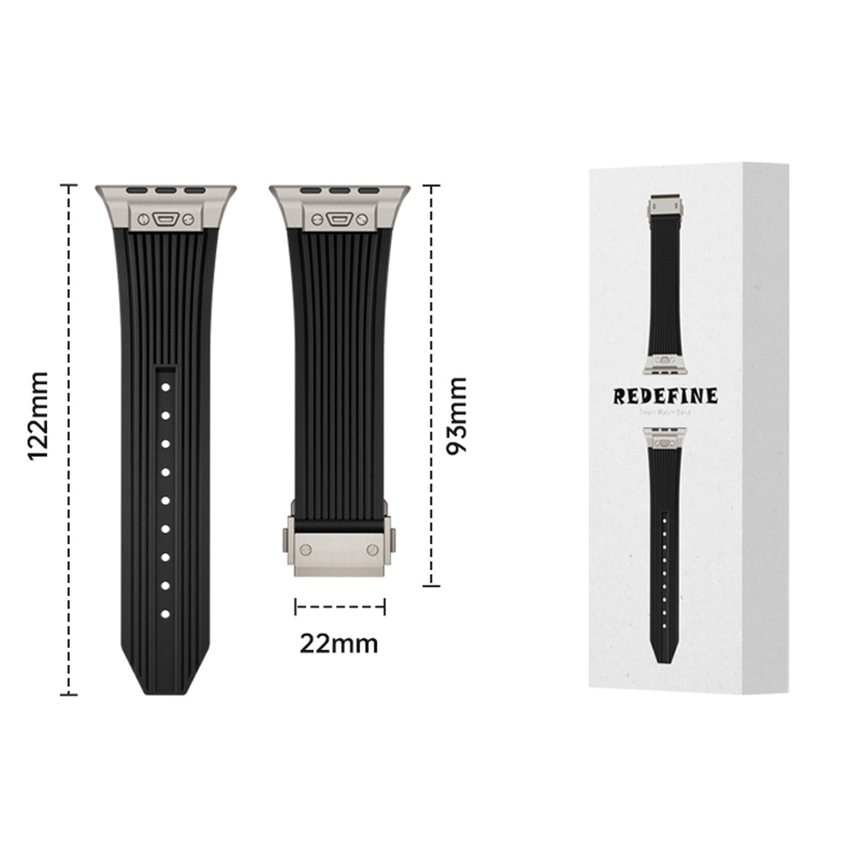 For Apple Watch Ultra 2 Ultra 49mm / 9 8 7 45mm / 6 5 4 SE (2022) SE (2023) SE 44mm / 3 2 1 42mm Silicone Watch Band with Buckle - Black