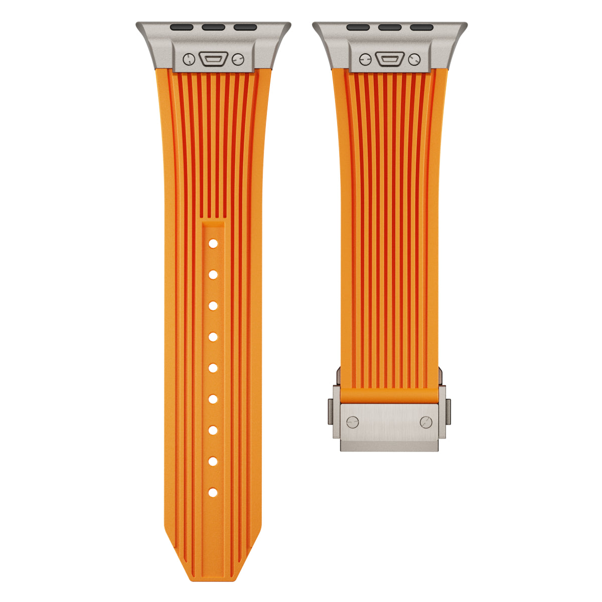 For Apple Watch Ultra 2 Ultra 49mm / 9 8 7 45mm / 6 5 4 SE (2022) SE (2023) SE 44mm / 3 2 1 42mm Silicone Watch Band with Buckle - Orange