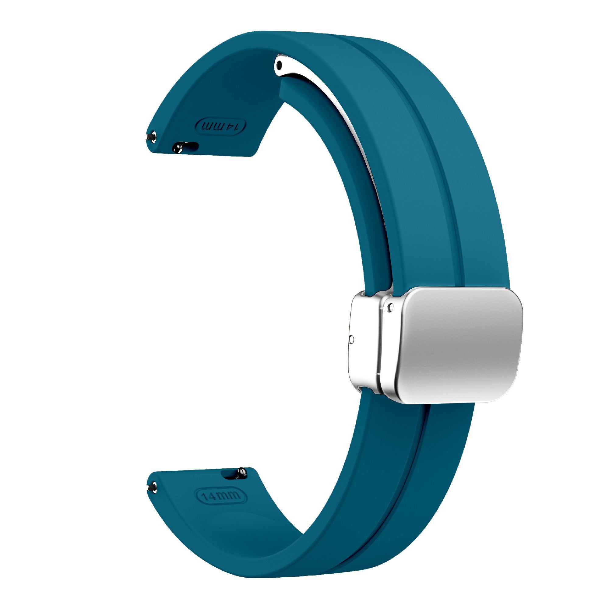 For Garmin Lily 2 Silicone Band Watch Strap with Magnetic Folding Buckle - Rock Cyan with Silver Buckle