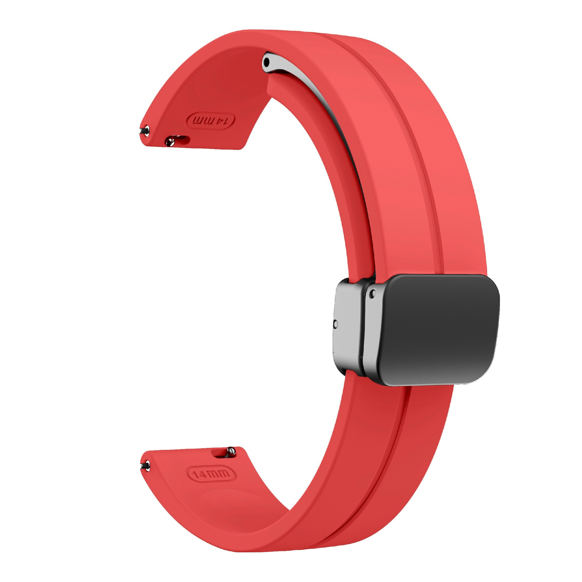 For Garmin Lily 2 Silicone Band Watch Strap with Magnetic Folding Buckle - Red with Black Buckle