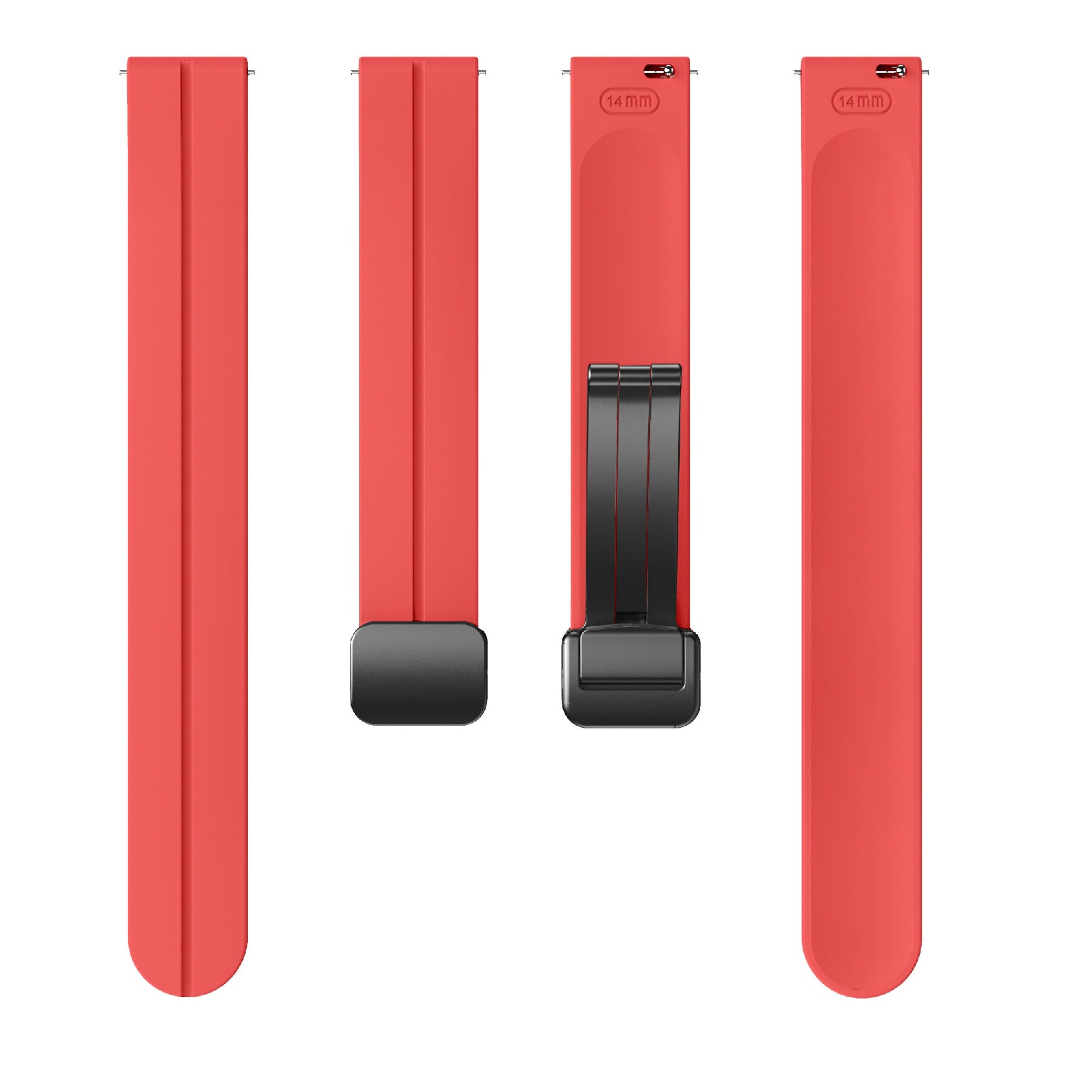 For Garmin Lily 2 Silicone Band Watch Strap with Magnetic Folding Buckle - Red with Black Buckle