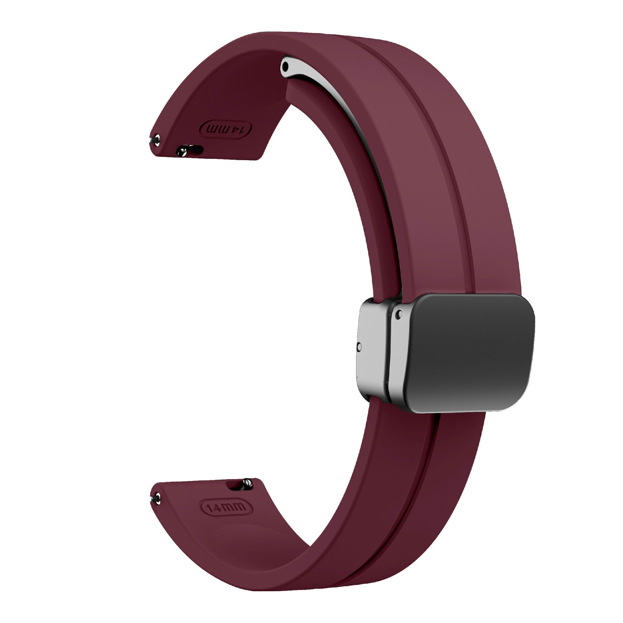 For Garmin Lily 2 Silicone Band Watch Strap with Magnetic Folding Buckle - Wine Red with Black Buckle