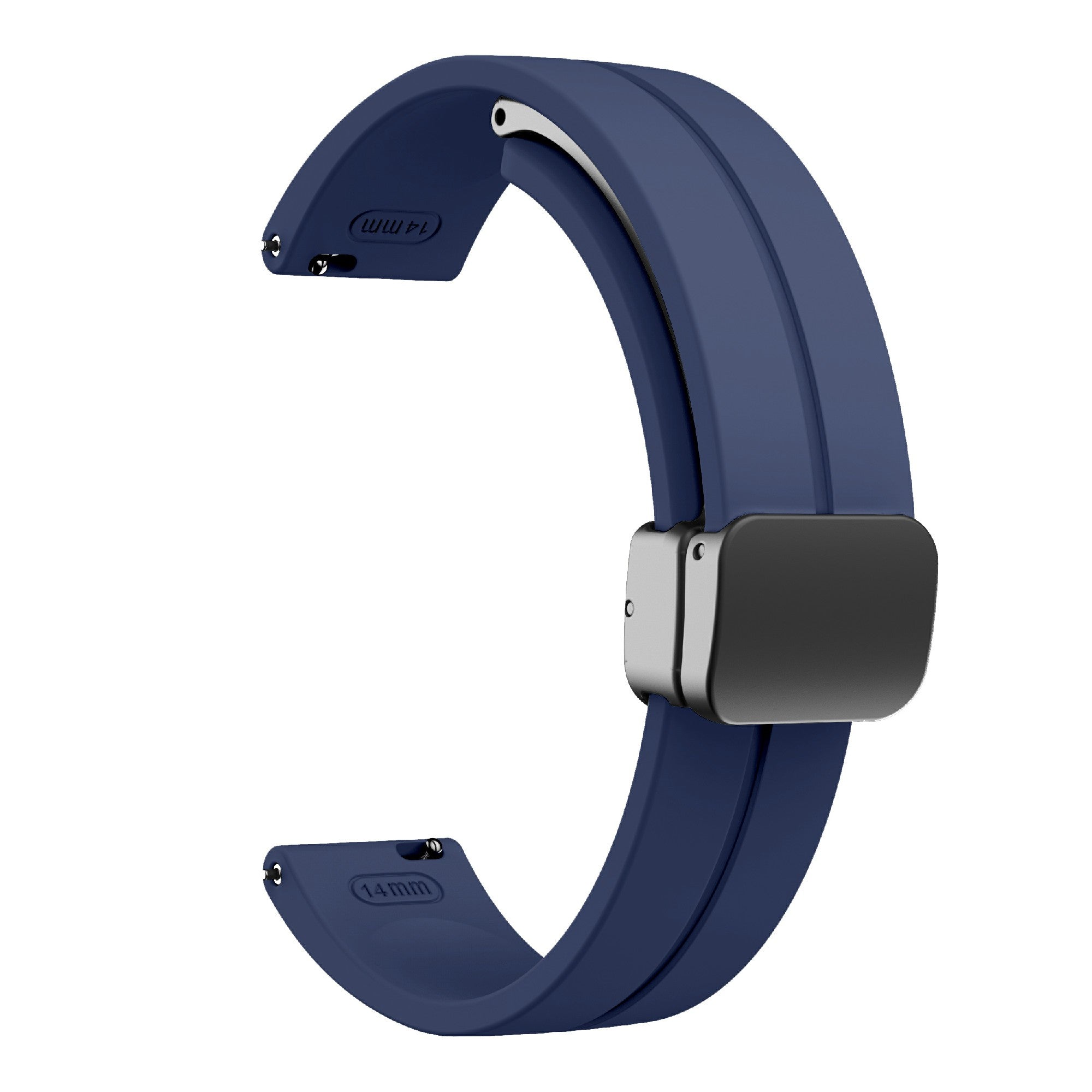 For Garmin Lily 2 Silicone Band Watch Strap with Magnetic Folding Buckle - Midnight Blue with Black Buckle