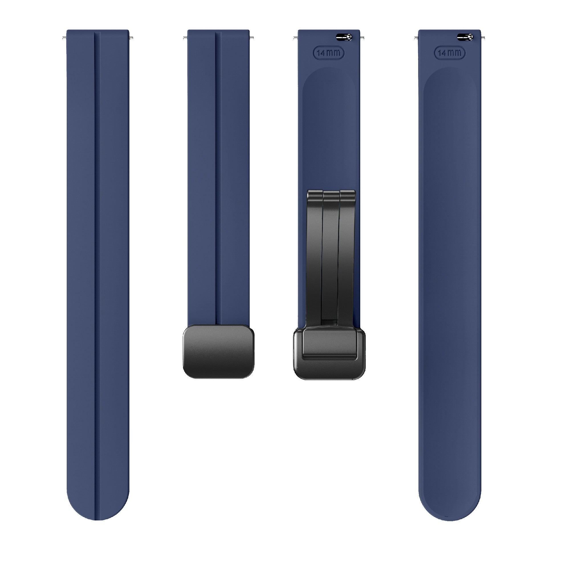 For Garmin Lily 2 Silicone Band Watch Strap with Magnetic Folding Buckle - Midnight Blue with Black Buckle