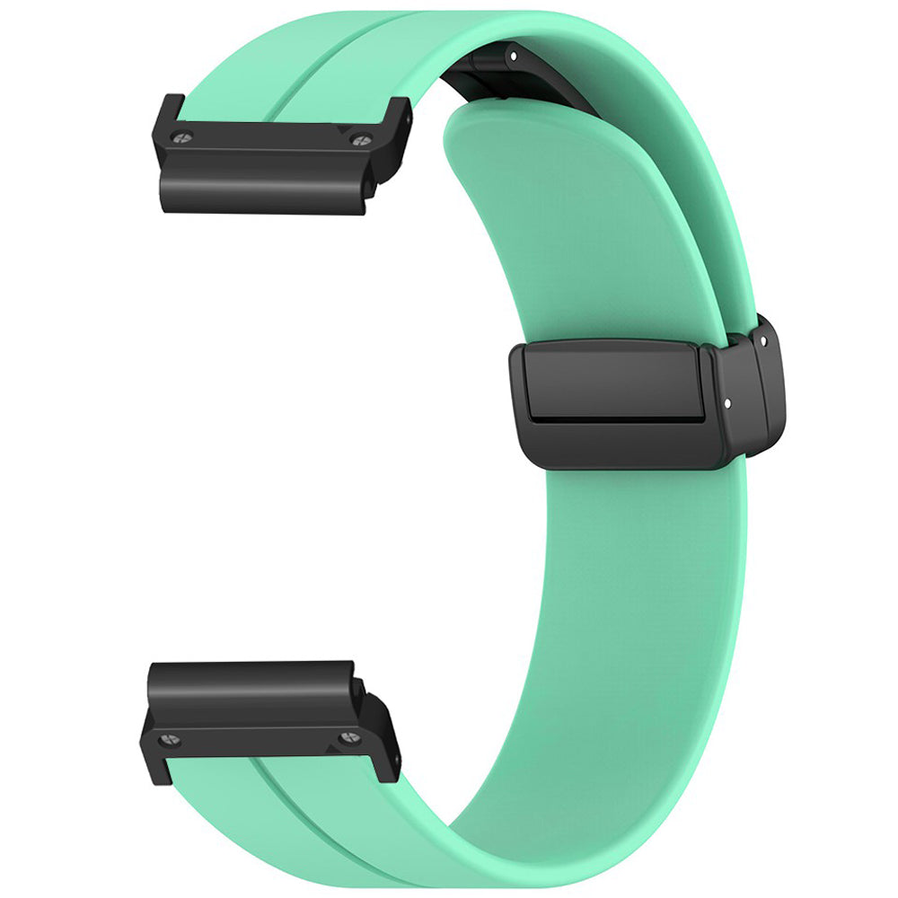 For Garmin Fenix 7S / 6S / 5S 20mm Watch Band Magnetic Buckle Silicone Watch Strap - Mint Green