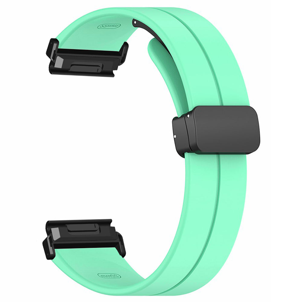 For Garmin Fenix 7S / 6S / 5S 20mm Watch Band Magnetic Buckle Silicone Watch Strap - Mint Green