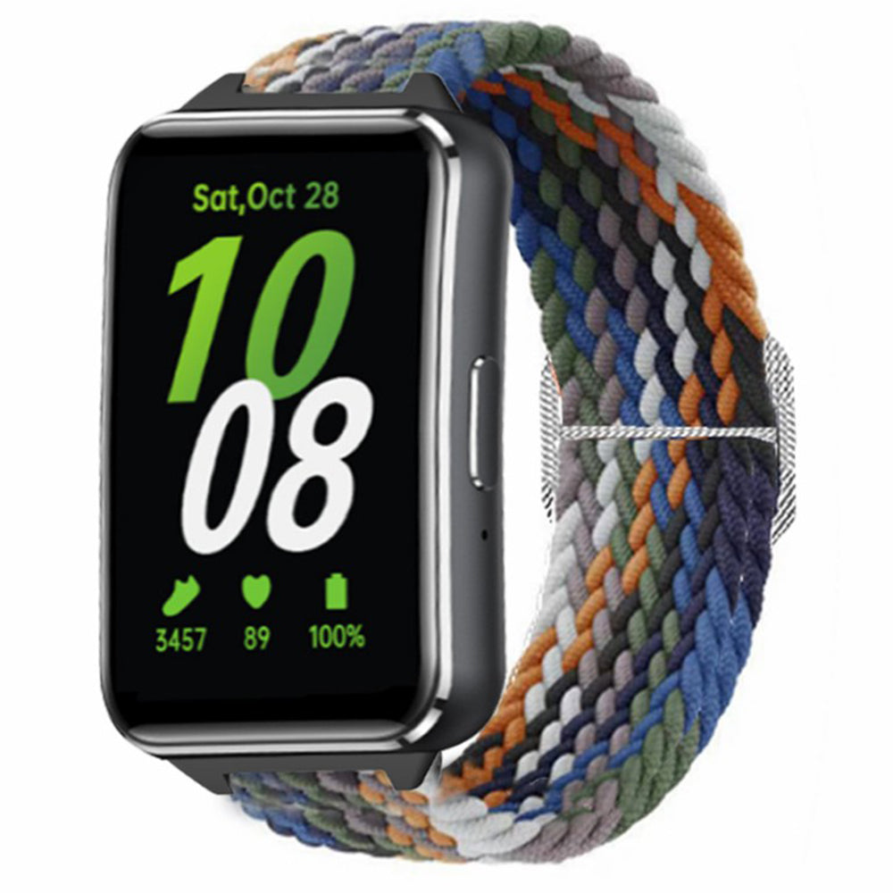 For Samsung Galaxy Fit3 Replacement Band 12mm Nylon Braided Watch Strap - Denim