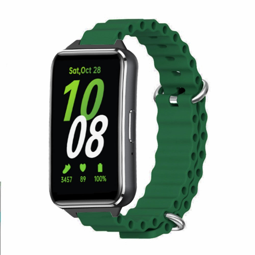 For Samsung Galaxy Fit3 Replacement Strap Drop-resistant Silicone Watch Band - Army Green