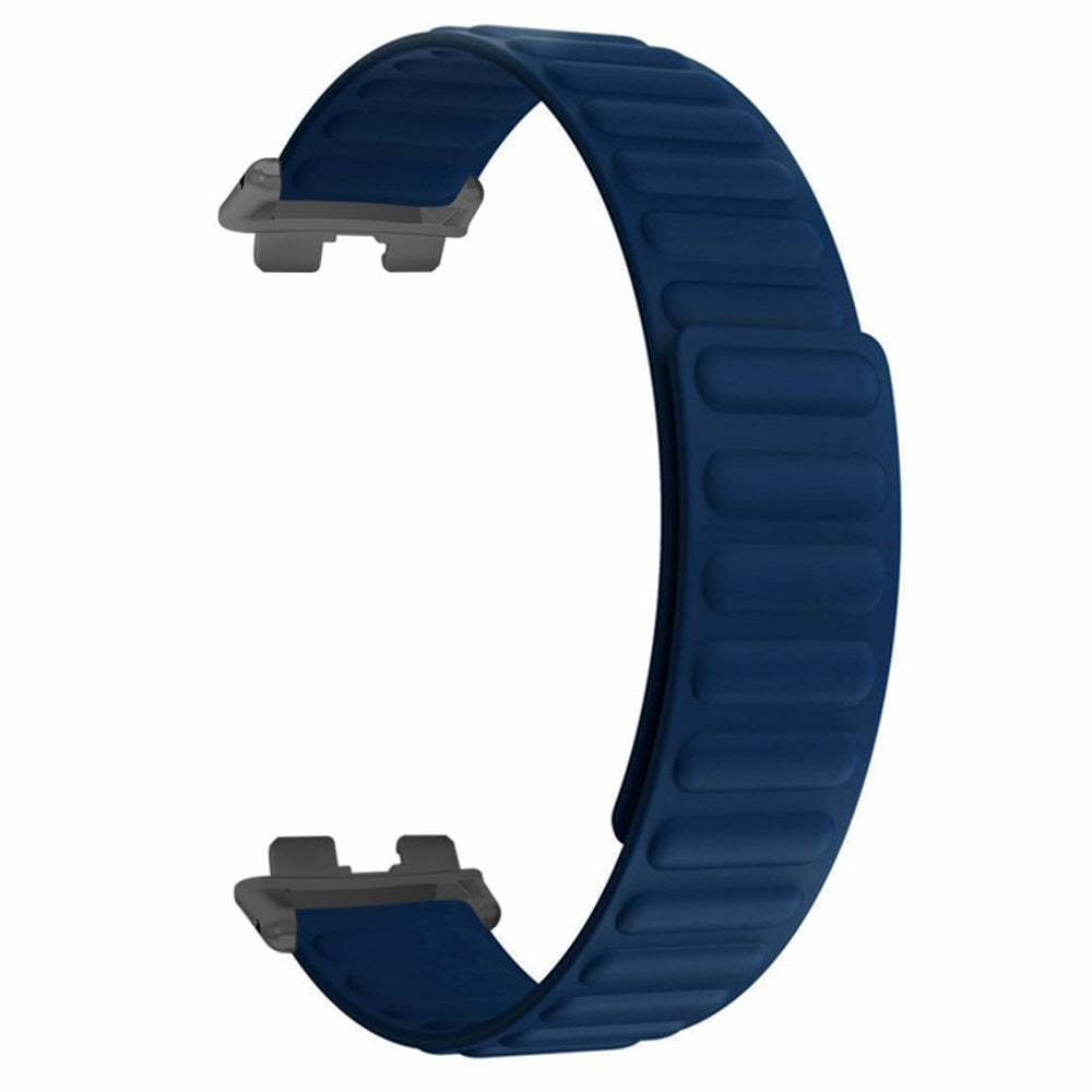 For Huawei Band 9 Magnetic Wrist Band Adjustable Silicone Watch Strap Watch Replacement Accessory - Midnight Blue