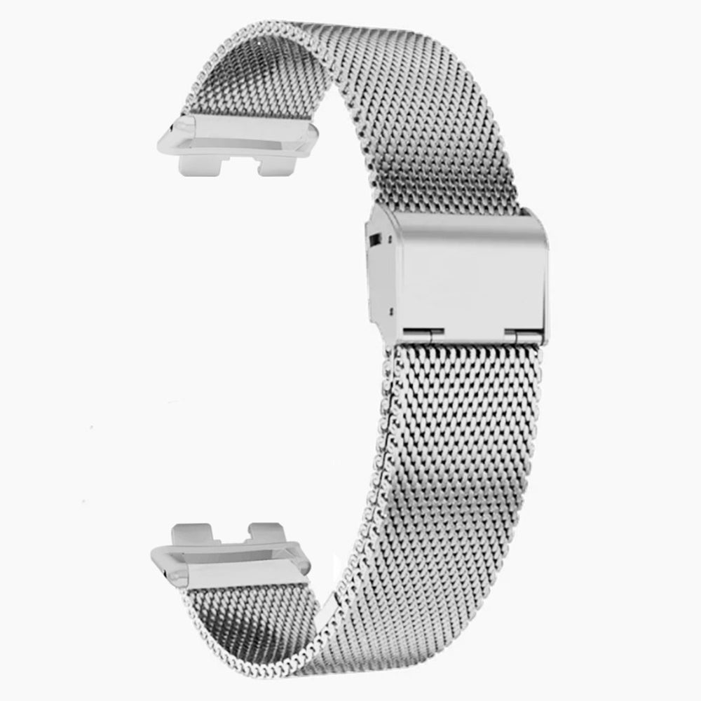 For Huawei Band 9 Watch Bracelet Milanese Mesh Replacement Strap with Metal Connector - Silver