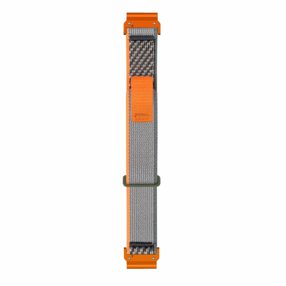 For Coros Vertix 2  /  Garmin Fenix 7X  /  6X  /  5X 26mm Trail Loop Nylon Band Soft Watch Strap - Orange  /  Grey+Orange