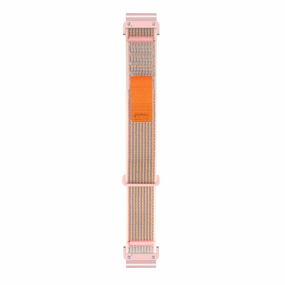 For Coros Vertix 2  /  Garmin Fenix 7X  /  6X  /  5X 26mm Trail Loop Nylon Band Soft Watch Strap - Sand Pink+Pink