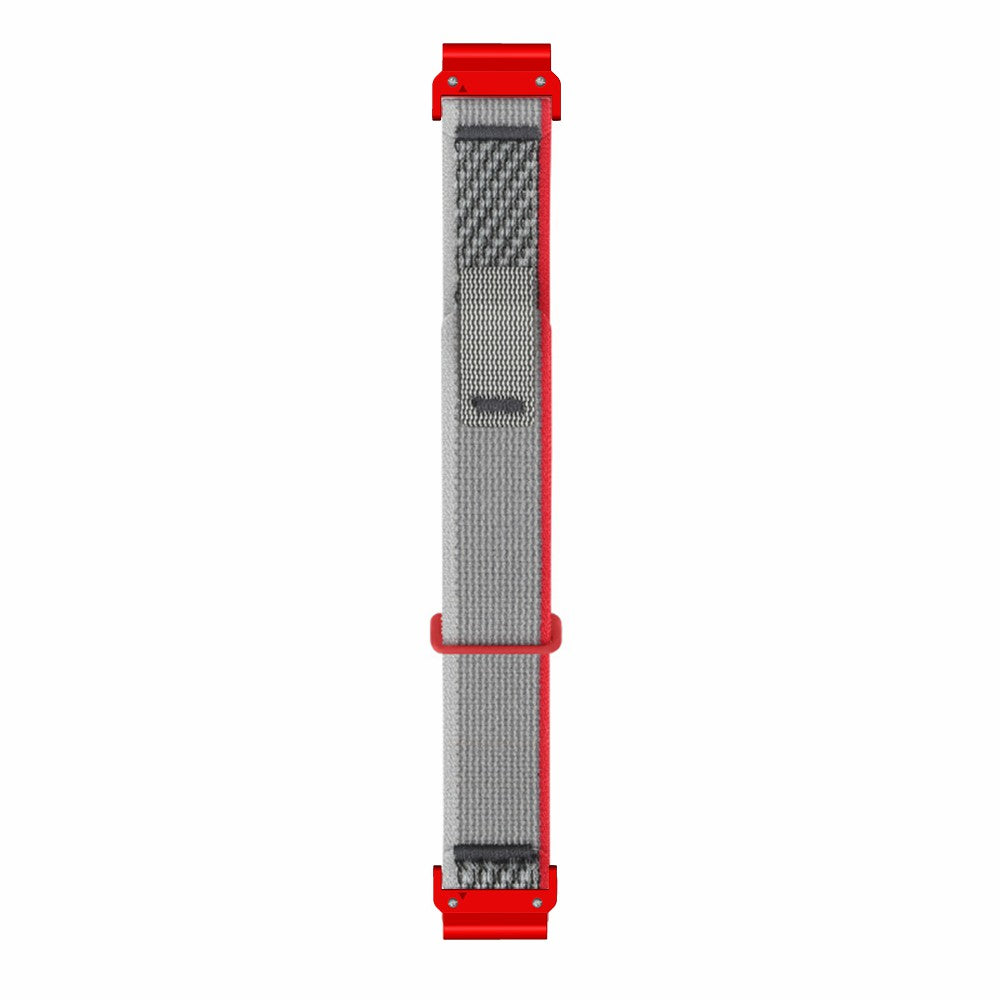 For Coros Vertix 2  /  Garmin Fenix 7X  /  6X  /  5X 26mm Trail Loop Nylon Band Soft Watch Strap - Red  /  Grey+Red