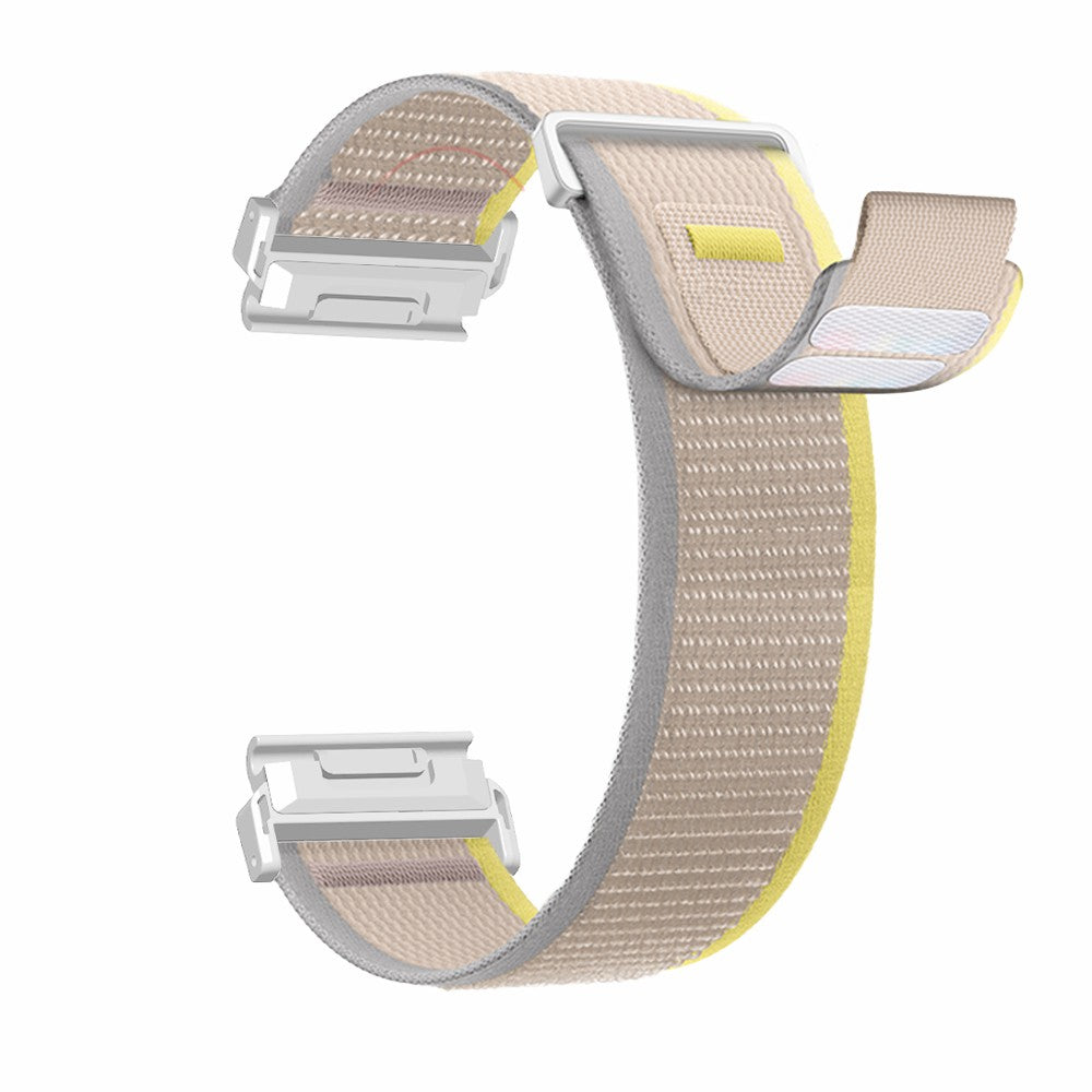 For Coros Vertix 2  /  Garmin Fenix 7X  /  6X  /  5X 26mm Trail Loop Nylon Band Soft Watch Strap - Milky White+White