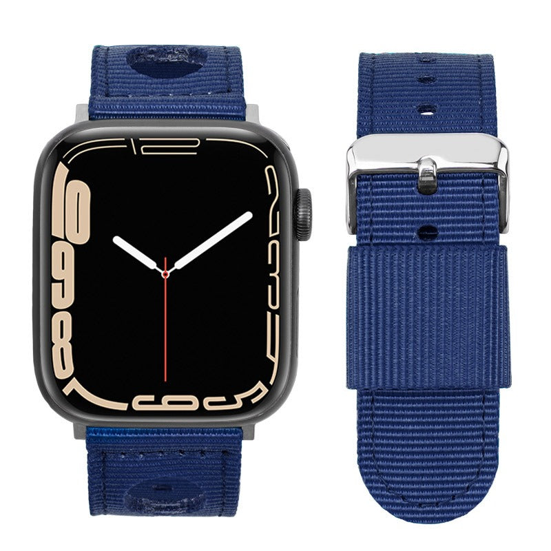 For Apple Watch Series 9 8 7 41mm / 6 5 4 SE (2023) SE (2022) SE 40mm / 3 2 1 38mm Nylon Watch Band Waterproof Replacement Strap - Sapphire