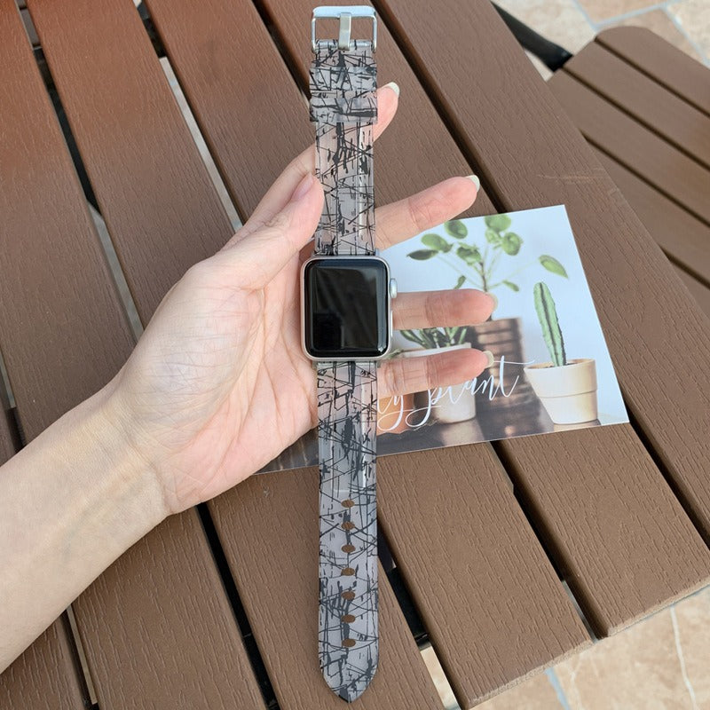 For Apple Watch Series 9 8 7 41mm / 6 5 4 SE (2022) SE (2023) SE 40mm / 3 2 1 38mm Rubber Watchband Replacement Strap with Silver Buckle - Army Green