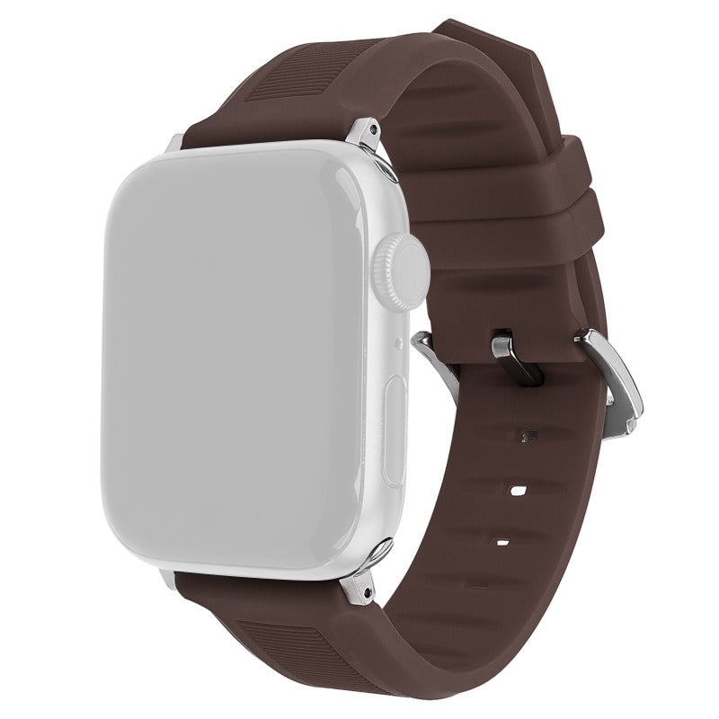 For Apple Watch Ultra 2 Ultra 49mm / Series 9 8 7 45mm / 6 5 4 SE (2022) SE (2023) SE 44mm / 3 2 1 42mm Watch Strap Silicone Band - Brown