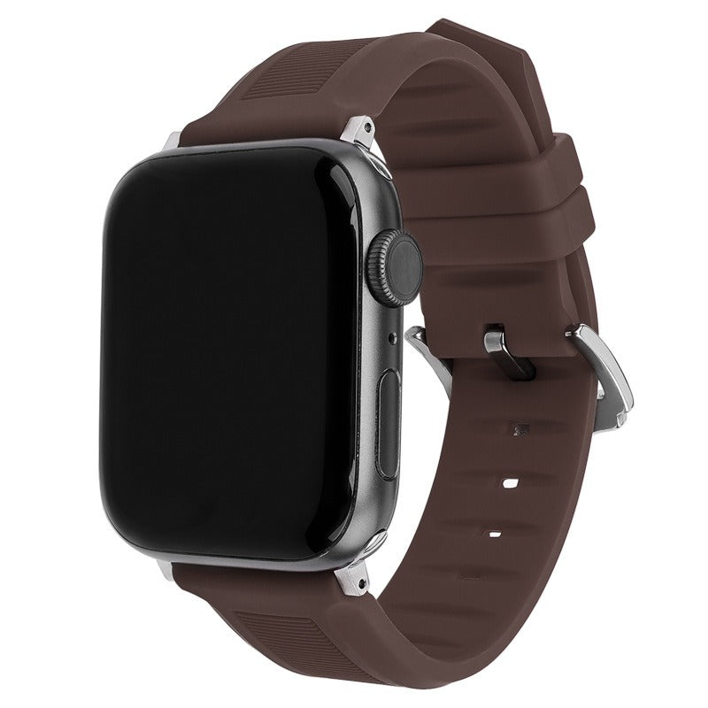 For Apple Watch Ultra 2 Ultra 49mm / Series 9 8 7 45mm / 6 5 4 SE (2022) SE (2023) SE 44mm / 3 2 1 42mm Watch Strap Silicone Band - Brown