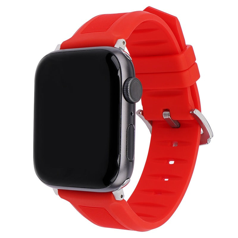 For Apple Watch Ultra 2 Ultra 49mm / Series 9 8 7 45mm / 6 5 4 SE (2022) SE (2023) SE 44mm / 3 2 1 42mm Watch Strap Silicone Band - Red