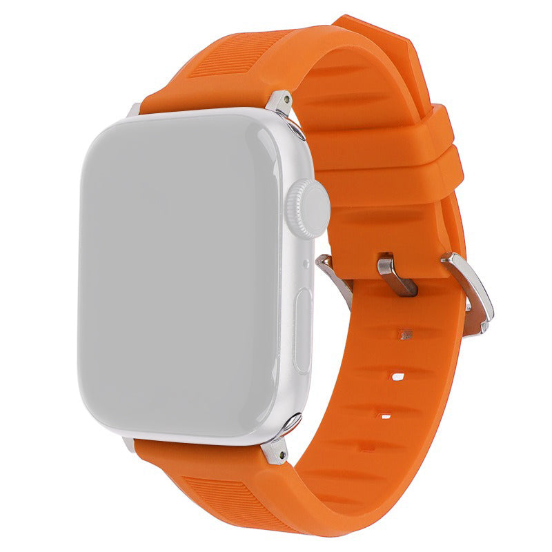 For Apple Watch Ultra 2 Ultra 49mm / Series 9 8 7 45mm / 6 5 4 SE (2022) SE (2023) SE 44mm / 3 2 1 42mm Watch Strap Silicone Band - Orange