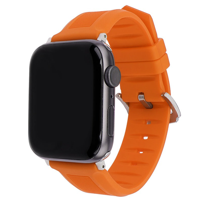 For Apple Watch Ultra 2 Ultra 49mm / Series 9 8 7 45mm / 6 5 4 SE (2022) SE (2023) SE 44mm / 3 2 1 42mm Watch Strap Silicone Band - Orange