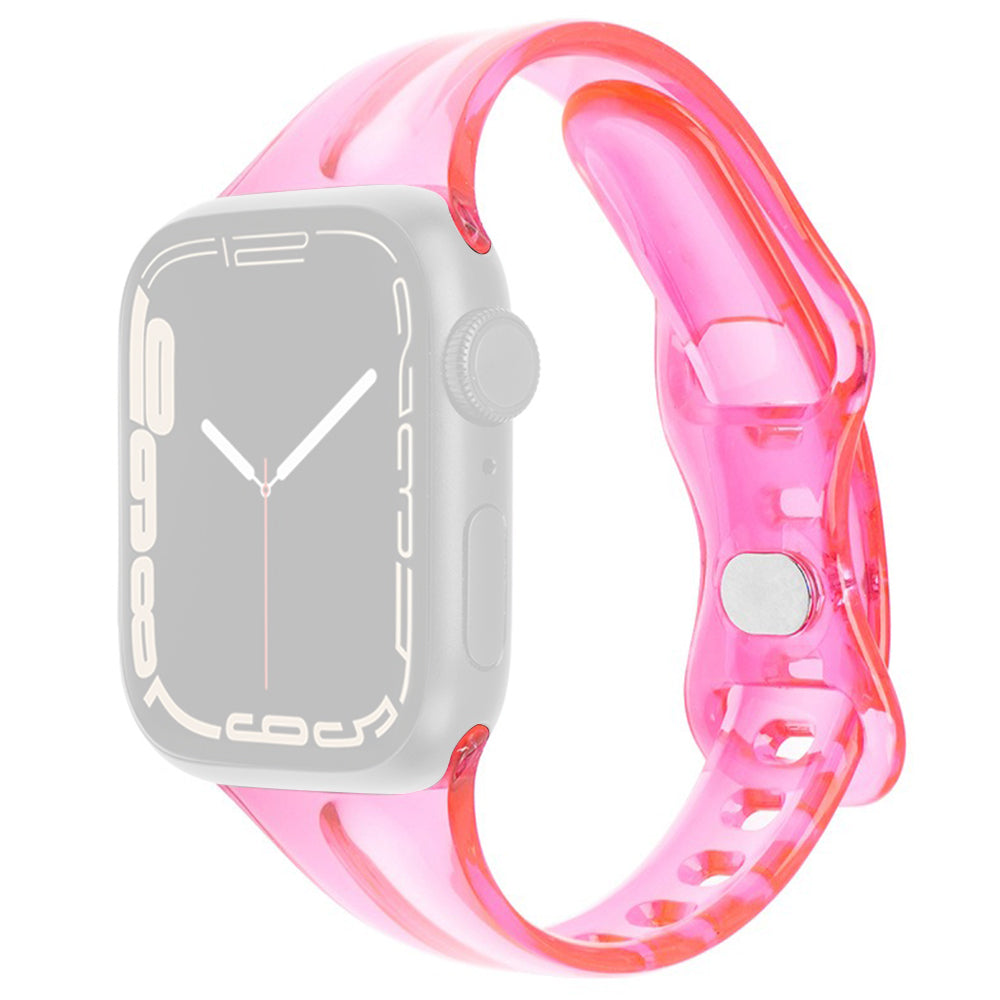 For Apple Watch Series 9 8 7 41mm / 6 5 4 SE (2022) SE (2023) SE 40mm / 3 2 1 38mm Watch Band TPU Adjustable Strap - Pink