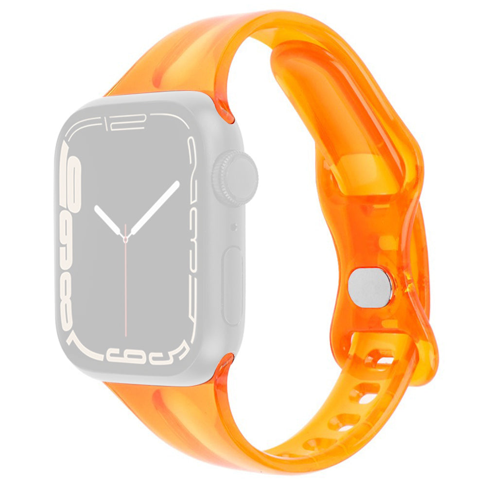 For Apple Watch Series 9 8 7 41mm / 6 5 4 SE (2022) SE (2023) SE 40mm / 3 2 1 38mm Watch Band TPU Adjustable Strap - Orange