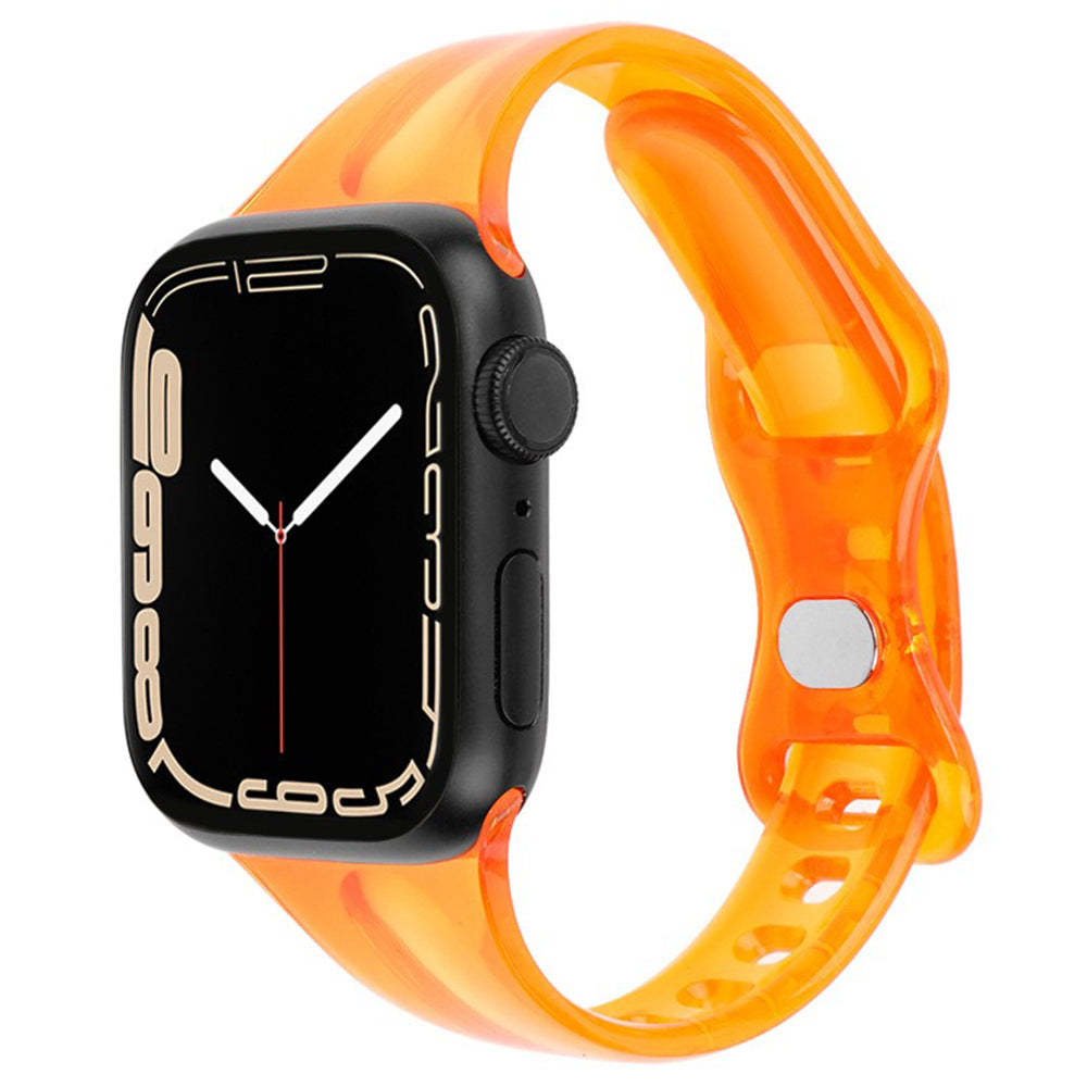 For Apple Watch Series 9 8 7 41mm / 6 5 4 SE (2022) SE (2023) SE 40mm / 3 2 1 38mm Watch Band TPU Adjustable Strap - Orange