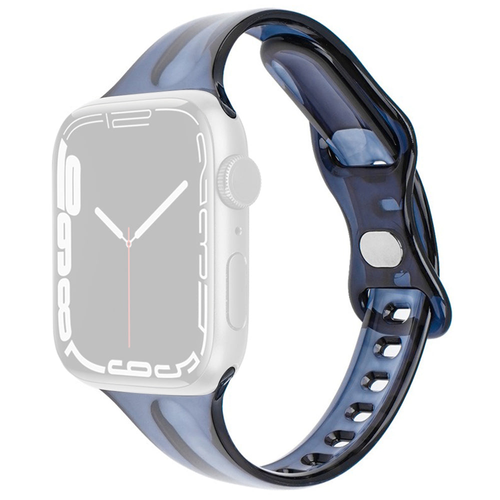 For Apple Watch Series 9 8 7 41mm / 6 5 4 SE (2022) SE (2023) SE 40mm / 3 2 1 38mm Watch Band TPU Adjustable Strap - Sapphire