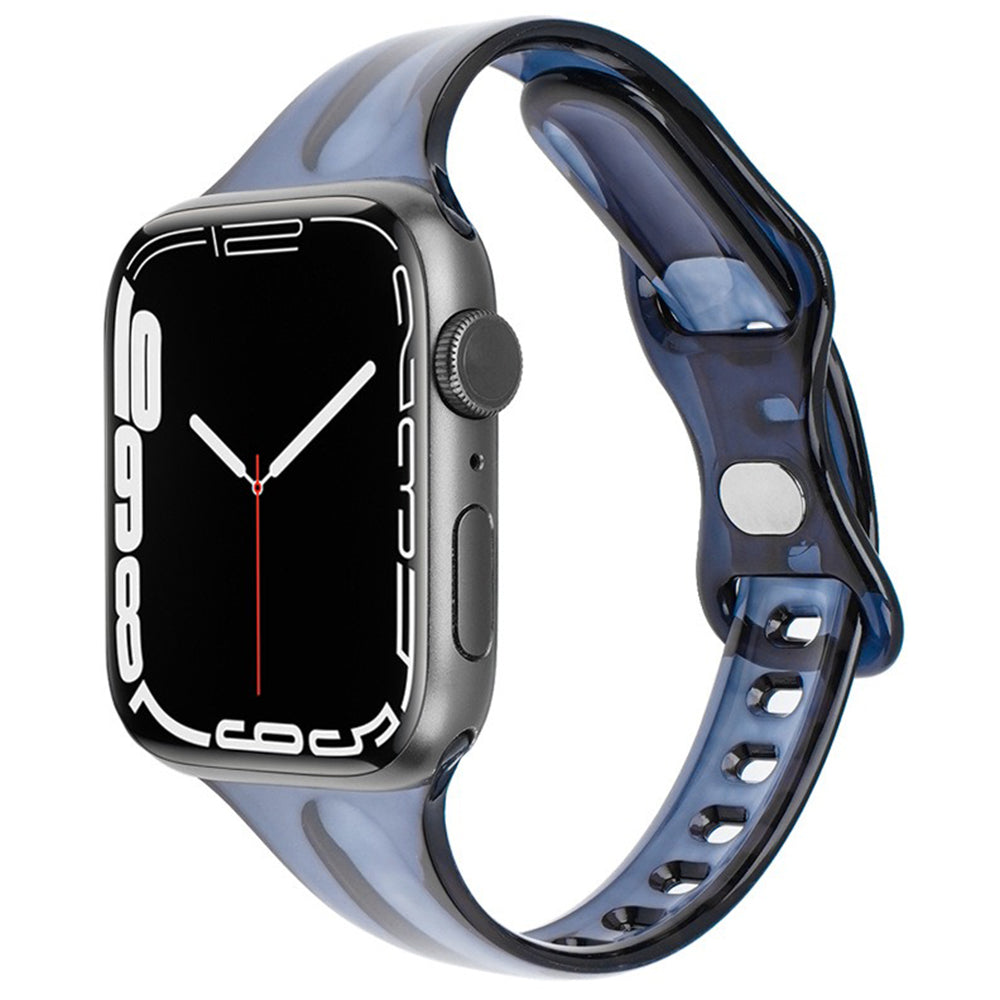 For Apple Watch Series 9 8 7 41mm / 6 5 4 SE (2022) SE (2023) SE 40mm / 3 2 1 38mm Watch Band TPU Adjustable Strap - Sapphire