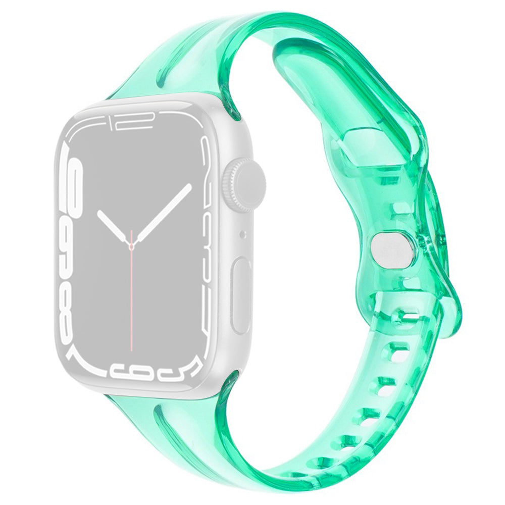 For Apple Watch Series 9 8 7 41mm / 6 5 4 SE (2022) SE (2023) SE 40mm / 3 2 1 38mm Watch Band TPU Adjustable Strap - Green