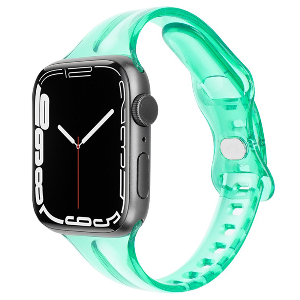 For Apple Watch Series 9 8 7 41mm / 6 5 4 SE (2022) SE (2023) SE 40mm / 3 2 1 38mm Watch Band TPU Adjustable Strap - Green