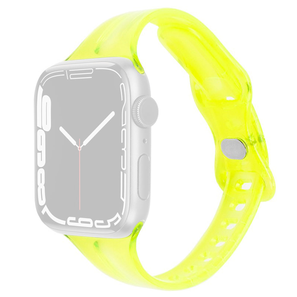 For Apple Watch Series 9 8 7 41mm / 6 5 4 SE (2022) SE (2023) SE 40mm / 3 2 1 38mm Watch Band TPU Adjustable Strap - Light Green